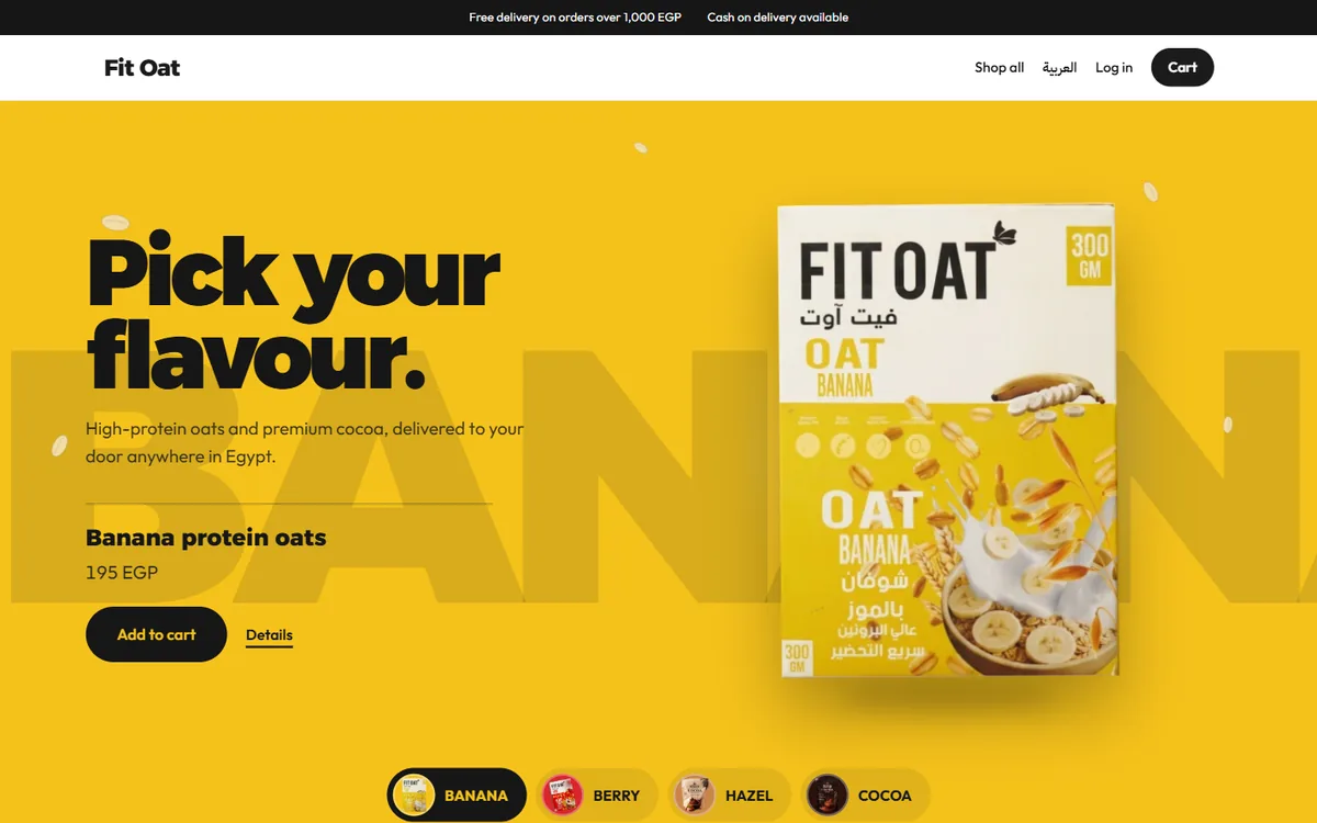 Fit Oat — High-protein oats and cocoa, Egypt